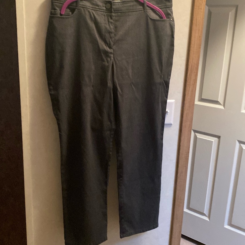 Gray dress slacks from Dana Buchman pockets in front, fake pockets in back